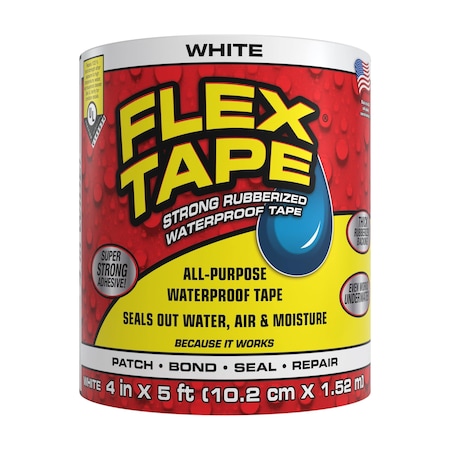 Rubberized Tape, White, 4