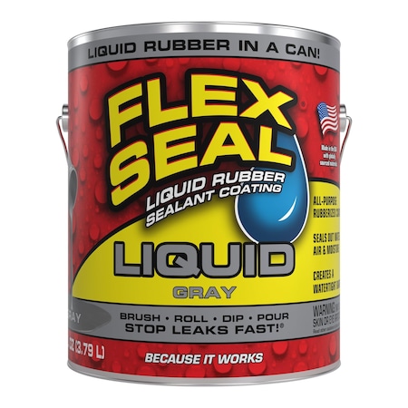 Flex Seal Liquid 1 gallon Gray, 1 gal, Gray, Rubber Base MPN:US855GRY01-2