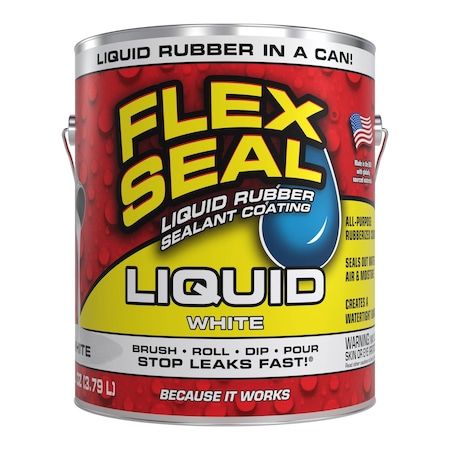 Flex Seal Liquid 1 gallon White, 1 gal, White, Rubber Base MPN:US855WHT01-2