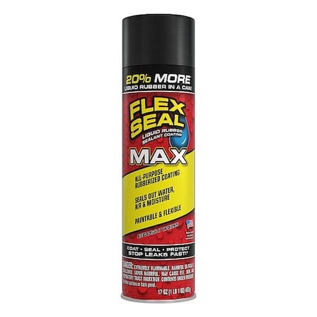 Flex Seal MAX Black-17 oz spray, 17 oz, Black, Rubber Base, Flex Seal MPN:FSMAXBLK24