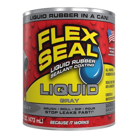 Leak Sealer, 16 oz, Rubber Base, Gray MPN:LFSGRYR16