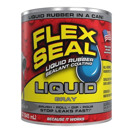 Leak Sealer, 32 oz, Rubber Base, Gray MPN:LFSGRYR32