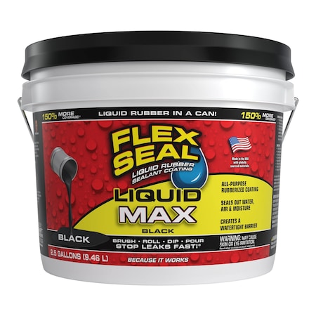 Flex Liquid MAX Black 2.5 Gal., 2.5 gal, Black, Rubber Base MPN:LFSMAXBLK02