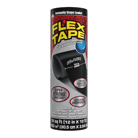 Flex Tape, 10 cu ft, Rubber Base, Black MPN:TFSBLKR1210