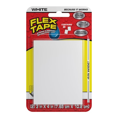 Flex Tape, 2 cu ft, Rubber Base, White, PK2 MPN:TFSWHTMINI