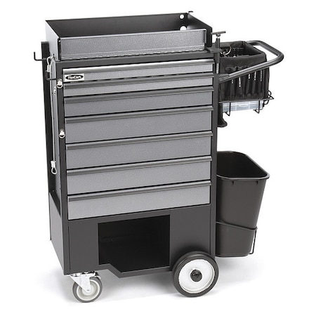FC-200 Tool Utility Cart, 7 Drawer, Silver, Steel, Aluminum, 14-1/2 in W x 14 in D x 45 in H MPN:FC-200NT
