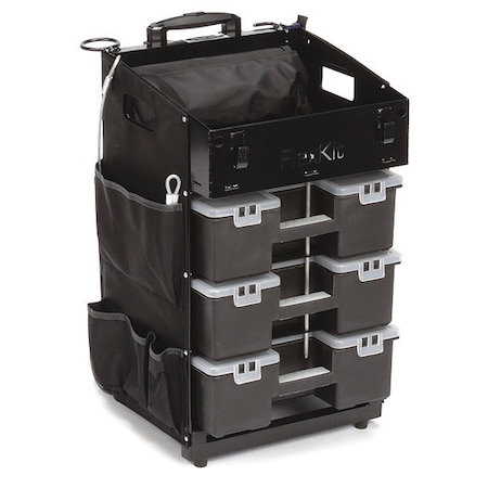 FC-50 Tool Utility Cart, 3 Drawer, Black, Aluminum, 15 in W x 13 in D x 27 in H MPN:FC-50NT