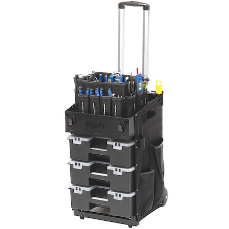 50 Tool Tower, 1 Drawer, Black, Aluminum, Plastic, 15 in W x 13 in D x 27 in H MPN:FC-50TBWT