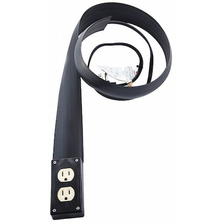 SPT-2; Outlet Box Extension Cord, 16 AWG, Indoor, 16/3, 2 Outlets, 5-15R, Black, PVC, 5-15P MPN:10' EF3
