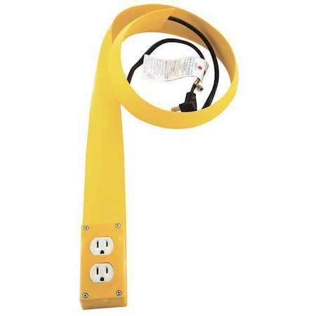 SPT-2; Outlet Box Extension Cord, 16 AWG, Indoor, 16/3, 2 Outlets, 5-15R, Yellow, PVC, 5-15P MPN:12' EF3
