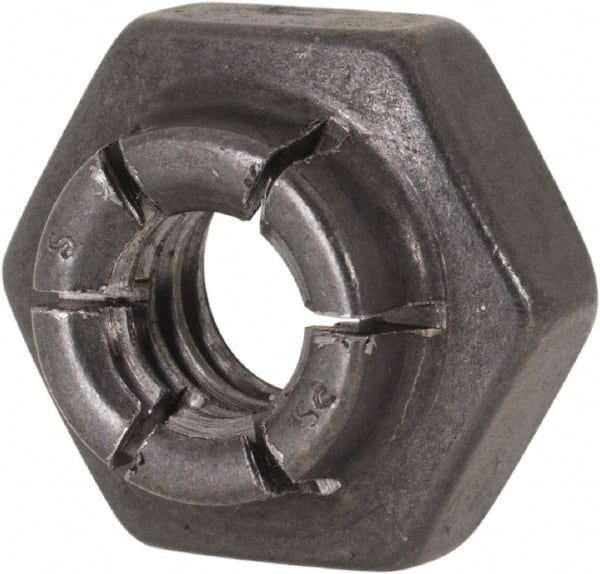 Heavy Hex Lock Nut: Flex Top, 1/4-20, Grade 2 Steel, Bright/Uncoated MPN:20FAC-420
