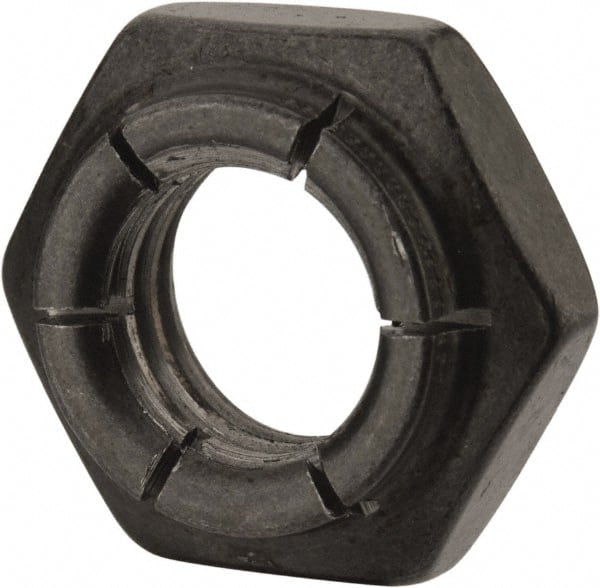 Heavy Hex Lock Nut: Expanding Flex Top, 1/2-13, Grade 2 Steel, Bright/Uncoated MPN:20FK-813