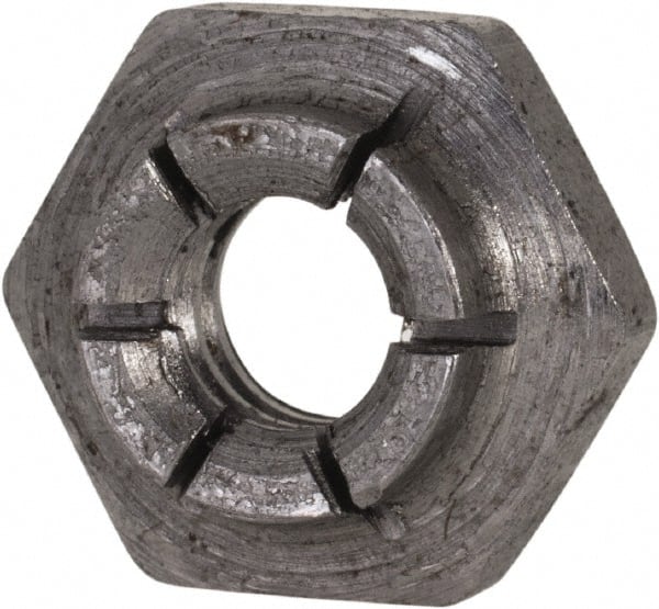 Heavy Hex Lock Nut: Flex Top, 1/4-20, Grade 2 Steel, Bright/Uncoated MPN:20FKC-420