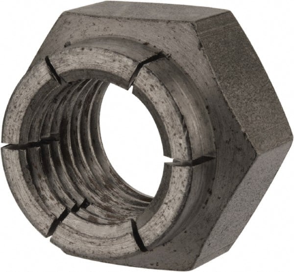 Heavy Hex Lock Nut: Expanding Flex Top, 1-8, Grade 2 Steel, Bright/Uncoated MPN:30FA-1608