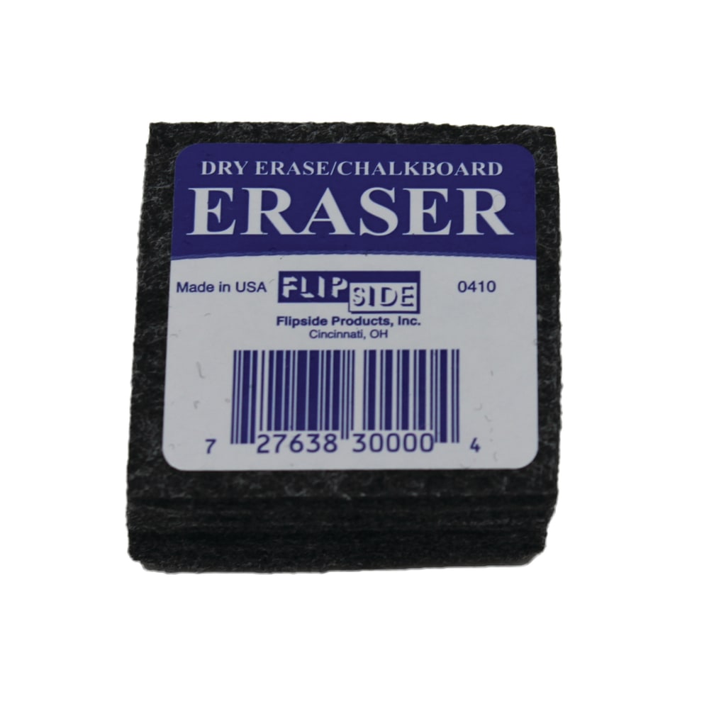 Flipside Student Erasers, 2inH x 2inW x 1inD, Black, 12 Erasers Per Class Pack, Pack Of 2 Class Packs MPN:FLP30009-2