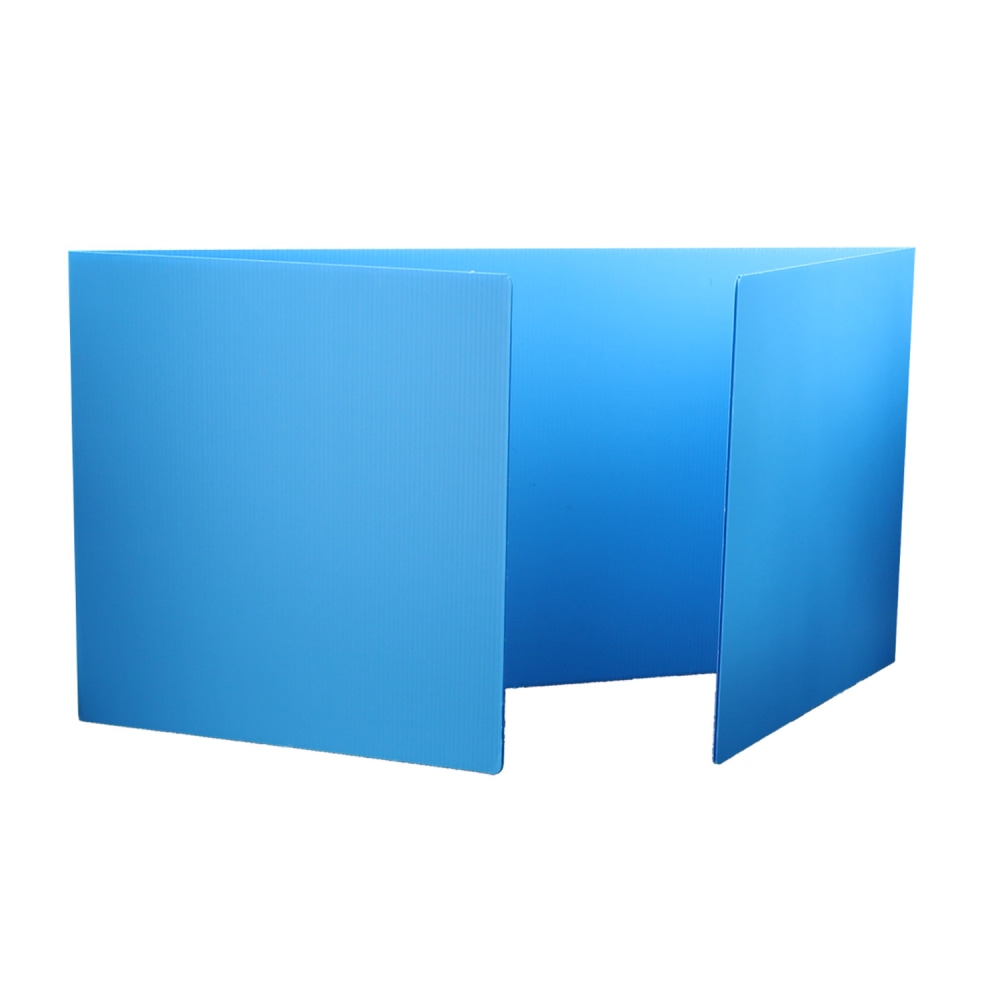 Flipside Products Premium Plastic Study Carrels, 12inH x 46-1/2inW x 11-1/2inD, Blue, Pack Of 12 Carrels MPN:FLP1927212