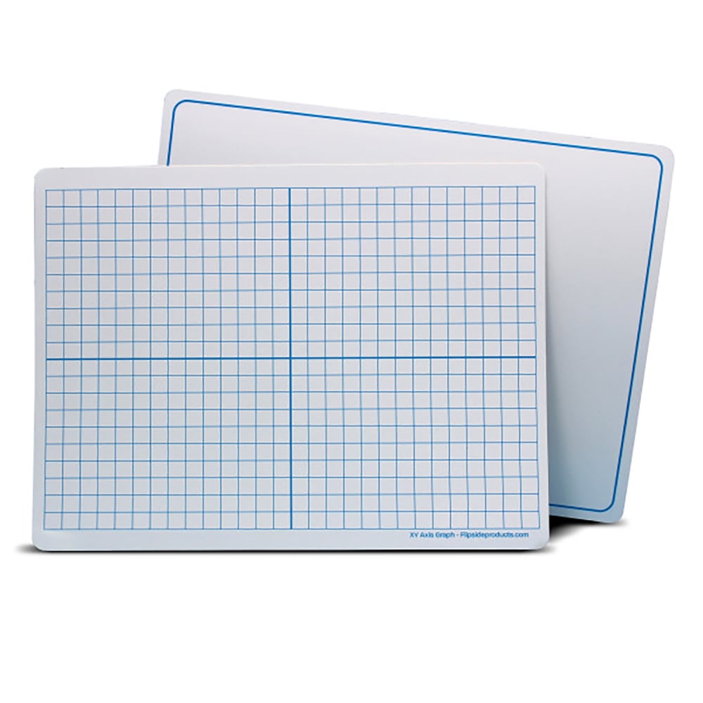 Flipside Products Dry-Erase Learning Mats, 9in x 12in, 2-Sided XY Axis/Plain, Pack Of 48 Mats MPN:FLP12001