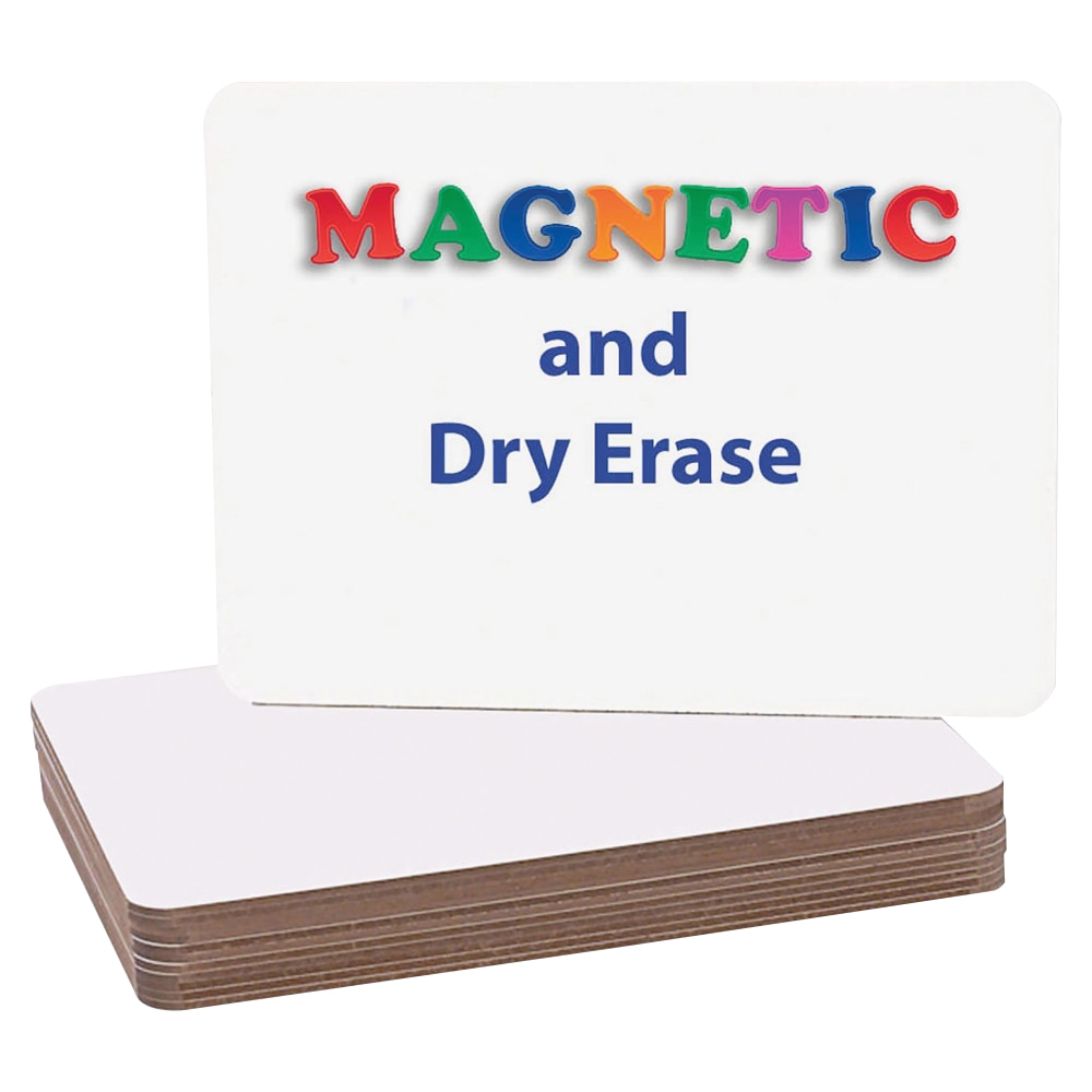 Flipside Magnetic Dry-Erase Boards, 9in x 12in, White, Pack Of 12 MPN:10125