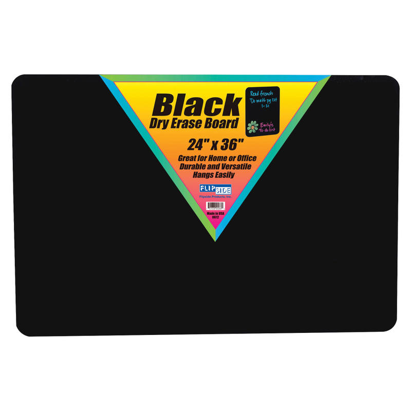 Flipside Unframed Non-Magnetic Dry-Erase Whiteboard, 24in x 36in, Black (Min Order Qty 3) MPN:40088