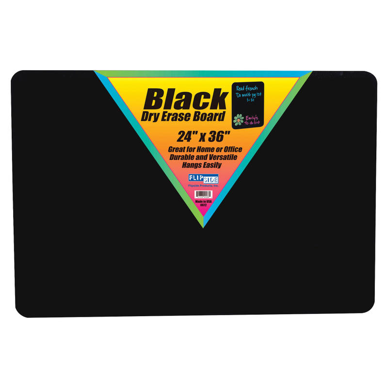 Flipside Unframed Non-Magnetic Dry-Erase Whiteboard, 24in x 36in, Black MPN:40088