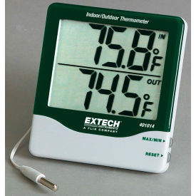 Extech 401014 Big Digit Indoor/Outdoor Thermometer Green/Silver 401014