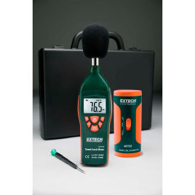 Extech 407732-KIT-NIST Low/High Range Sound Level Meter Kit Plastic 9V battery NIST Certified 407732-KIT-NIST