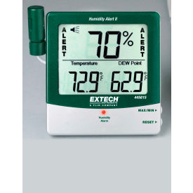 Extech 445815 Big Digit Humidity Alert W/Remote Probe Adjustable Sensitivity Multi-function 445815