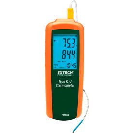 Extech TM100 Type K/J Single Input Thermometer Orange/Green TM100