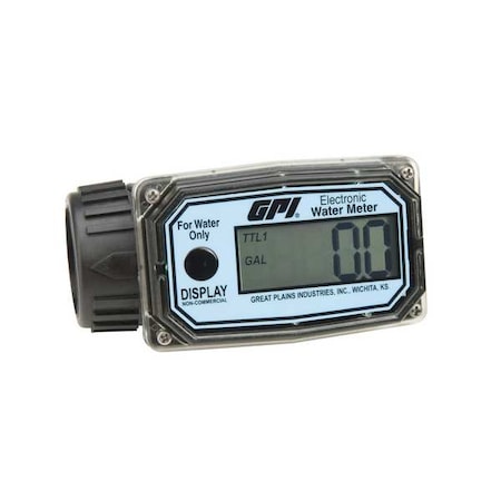 Flowmeter, Turbine, For Water, 1 In FNPT MPN:01N31GM