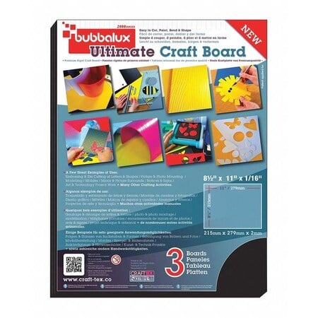 CraftTex Black Pack of 6 Bubbalux - Letter Size MPN:FPBU118BK2