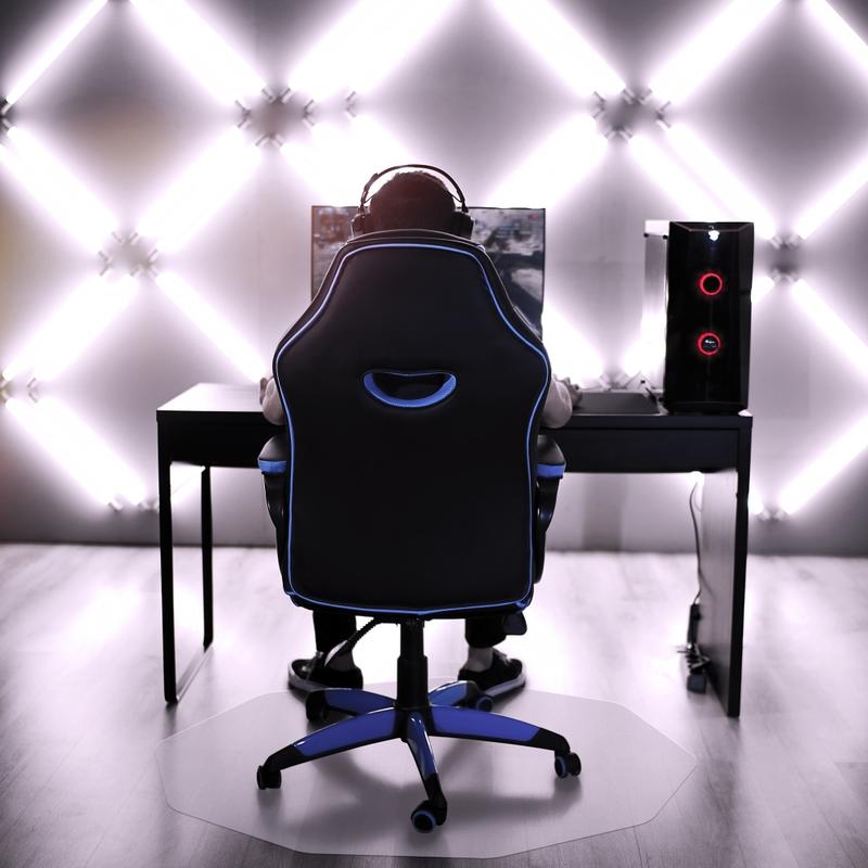 Floortex 9Mat Gaming Chair Mat For Hard Floors, 38in x 39in, Clear MPN:FC121001009R