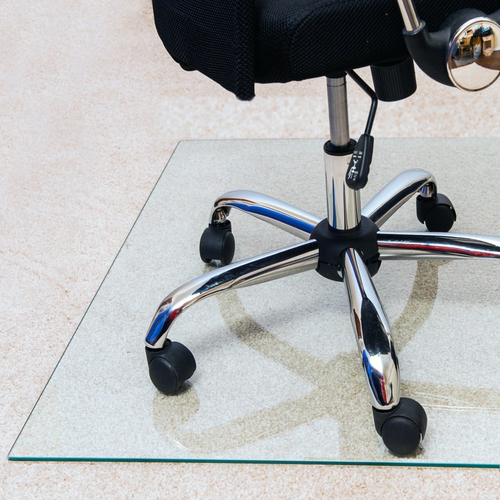 Floortex Glaciermat Heavy-Duty Glass Chair Mat For Hard Floors And Carpets, 36in x 42in, Crystal Clear MPN:FC123642EG