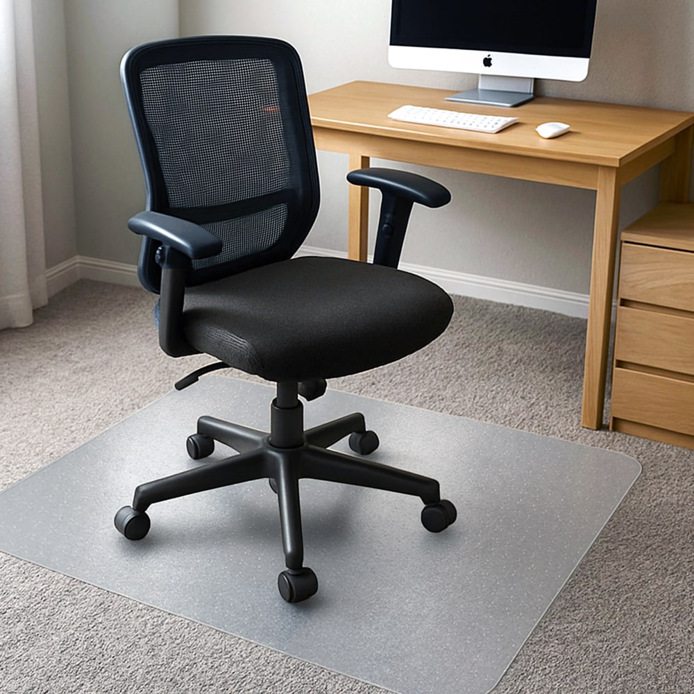 Floortex Cleartex TrYlok Vinyl Rectangular Chair Mat for Low Pile Carpets up to 1/4in, 46in x 59in MPN:NRCMFLVT0006