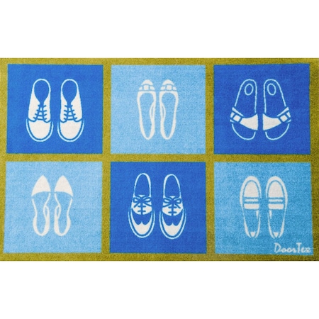 Door Mat, Nylon Fibres, 0.2 in Thick, Multi-colored, 20 in W x 30 in L MPN:FR4ER2030SS
