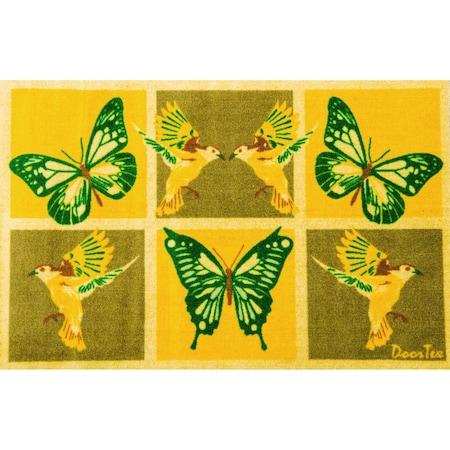 Door Mat, Nylon Fibres, 0.2 in Thick, Multi-colored, 20 in W x 30 in L MPN:FR4SR2030BY