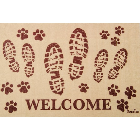 Door Mat, Nylon Fibres, 0.2 in Thick, Brown, 24 in W x 39 in L MPN:FR4WB2439BG