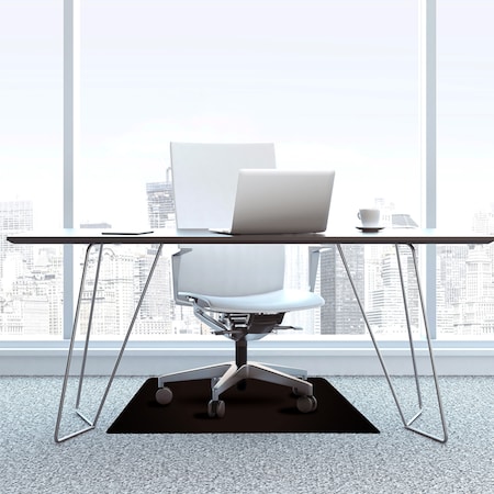 Advantagemat Black Vinyl Rectangular Chair Mat for Carpets - 29.5