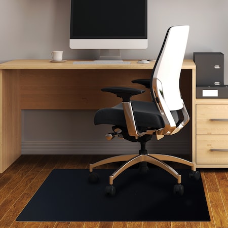 Advantagemat Black Vinyl Rectangular Chair Mat for Hard Floor - 29.5
