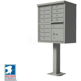 Vital Cluster Box Unit 12 Mailboxes 1 Parcel Locker Postal Grey 1570-12AF