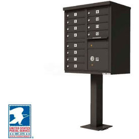 Vital Cluster Box Unit 12 Mailboxes 1 Parcel Locker Dark Bronze 1570-12DBAF