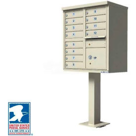 Vital Cluster Box Unit 12 Mailboxes 1 Parcel Locker Sandstone 1570-12SDAF