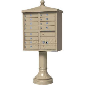 Vital Cluster Box Unit w/Vogue Traditional Accessories 12 Unit & 1 Parcel Locker Sandstone 1570-12V2SD