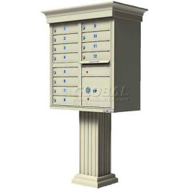 Vital Cluster Box Unit w/Vogue Classic Accessories 12 Unit & 1 Parcel Locker Sandstone 1570-12VSD