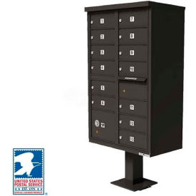 Vital Cluster Box Unit 13 Mailboxes 1 Parcel Locker Dark Bronze 1570-13DBAF