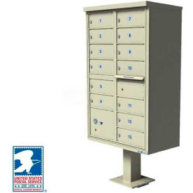 Vital Cluster Box Unit 13 Mailboxes 1 Parcel Locker Sandstone 1570-13SDAF