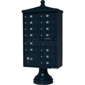 Vital Cluster Box Unit w/Vogue Traditional Accessories 13 Unit & 1 Parcel Locker Black 1570-13V2BK