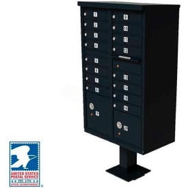 Vital Cluster Box Unit 16 Mailboxes 2 Parcel Lockers Black 1570-16BKAF