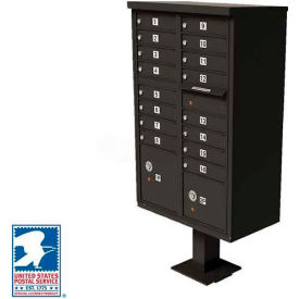 Vital Cluster Box Unit 16 Mailboxes 2 Parcel Lockers Dark Bronze 1570-16DBAF