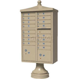 Vital Cluster Box Unit w/Vogue Traditional Accessories 16 Unit & 2 Parcel Lockers Sandstone 1570-16V2SD