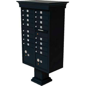 Vital Cluster Box Unit w/Vogue Classic Accessories 16 Unit & 2 Parcel Lockers Black 1570-16VBK